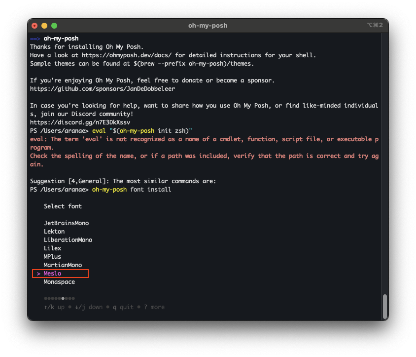macos-setup-oh-my-posh-font